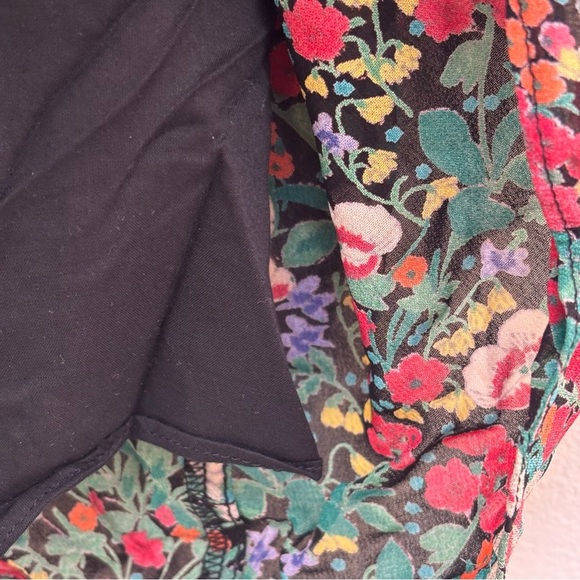 Anthropologie Floreat Ottava Peasant Tunic Mini Dress Boho Dark Floral Size XS - Picture 11 of 14